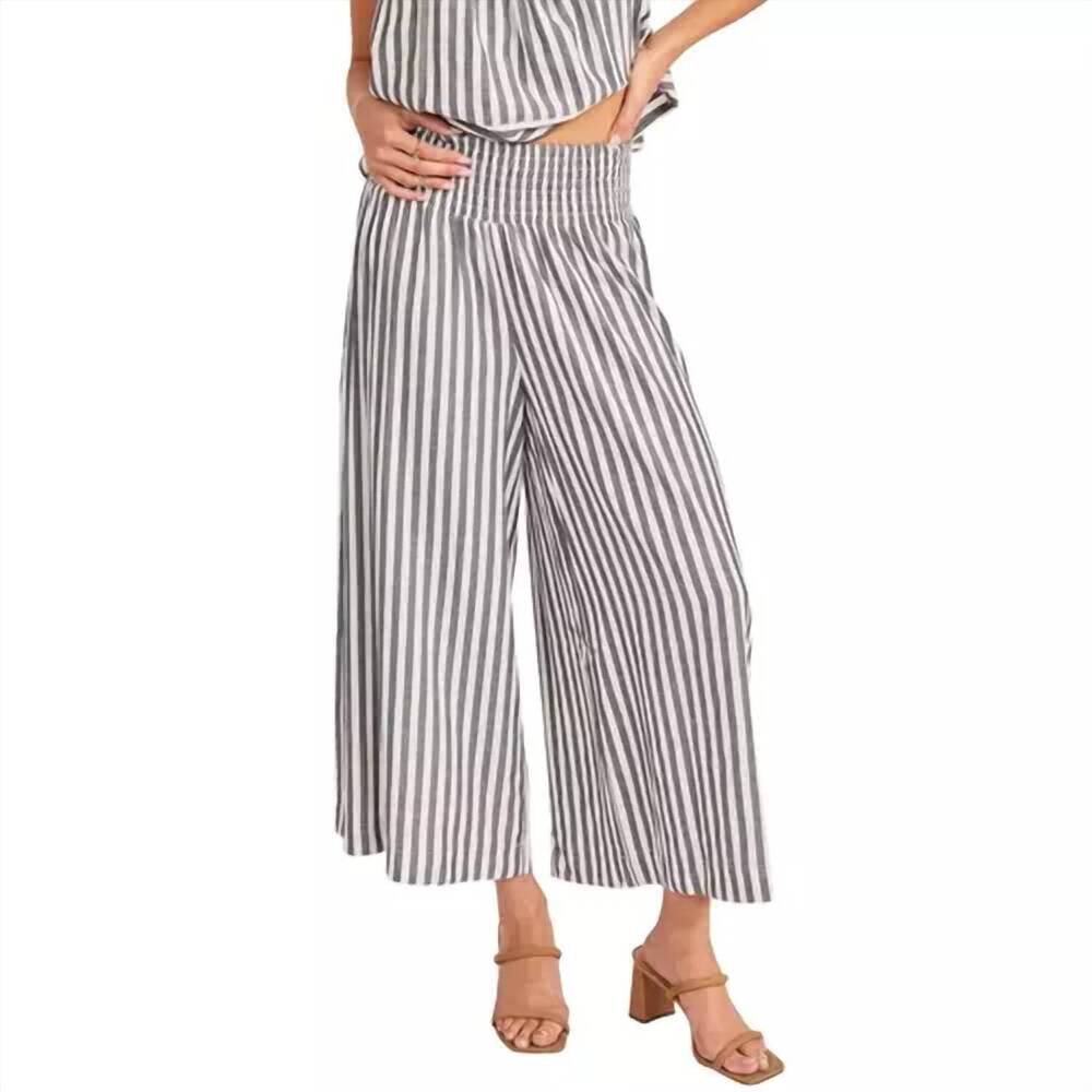 NEW SADIE & SAGE noam stripe pant in white black